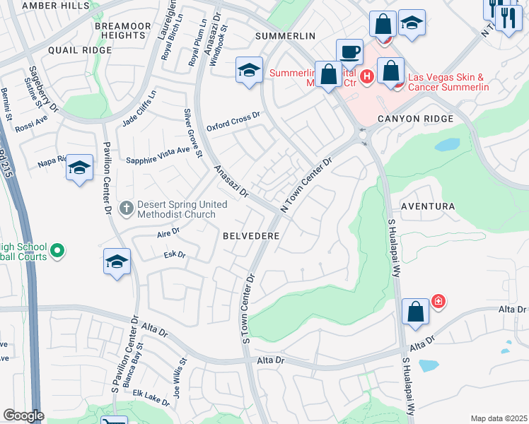 map of restaurants, bars, coffee shops, grocery stores, and more near 10504 Narra Place in Las Vegas