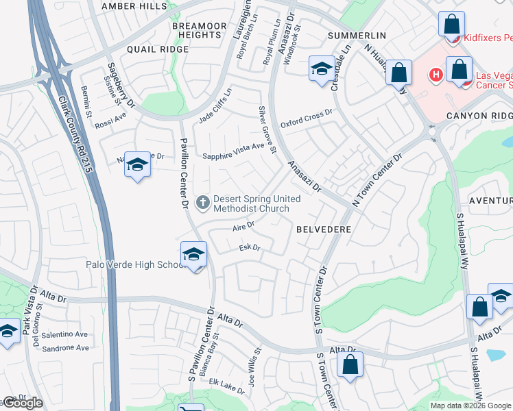 map of restaurants, bars, coffee shops, grocery stores, and more near 205 Depaul Court in Las Vegas