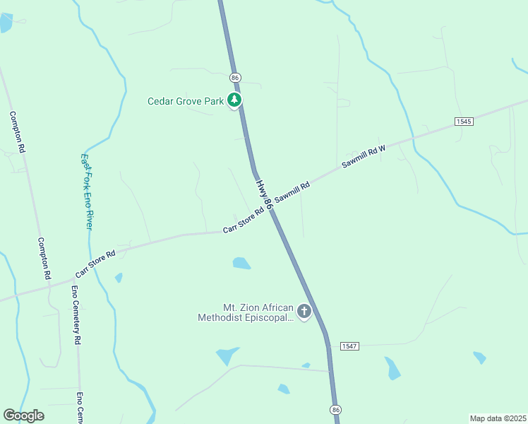 map of restaurants, bars, coffee shops, grocery stores, and more near 5608 North Carolina 86 in Hillsborough