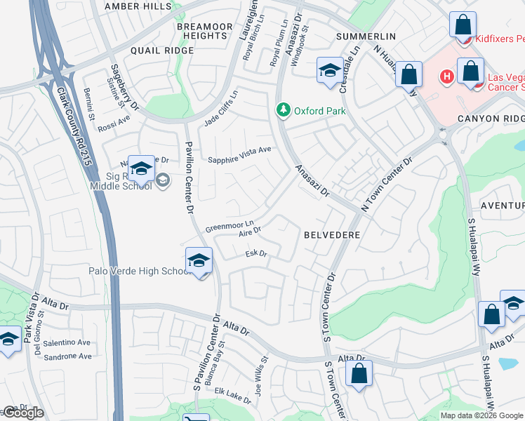 map of restaurants, bars, coffee shops, grocery stores, and more near 10705 Turquoise Valley Drive in Las Vegas