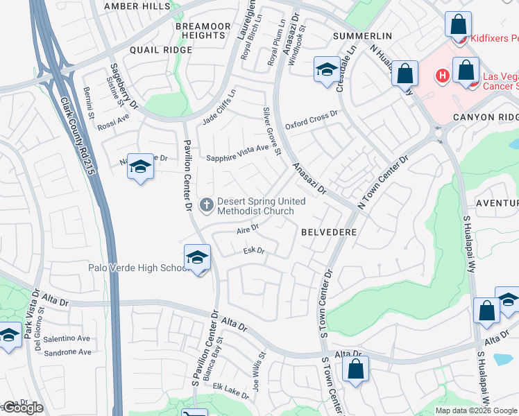 map of restaurants, bars, coffee shops, grocery stores, and more near 205 Depaul Court in Las Vegas