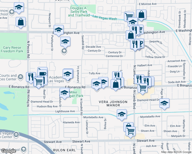 map of restaurants, bars, coffee shops, grocery stores, and more near 628 Triest Court in Las Vegas