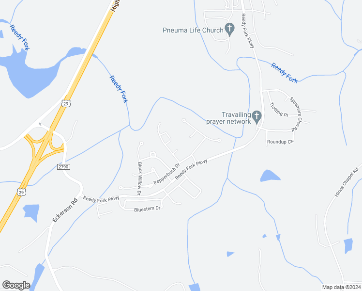 map of restaurants, bars, coffee shops, grocery stores, and more near 7 Elderbush Court in Greensboro