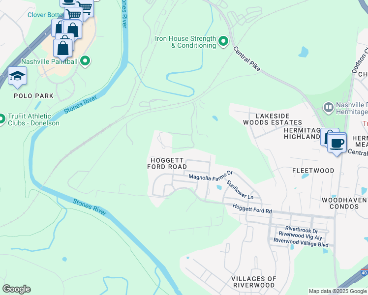 map of restaurants, bars, coffee shops, grocery stores, and more near 3149 Brandau Road in Nashville