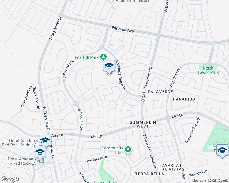 map of restaurants, bars, coffee shops, grocery stores, and more near 368 Granitico Street in Las Vegas