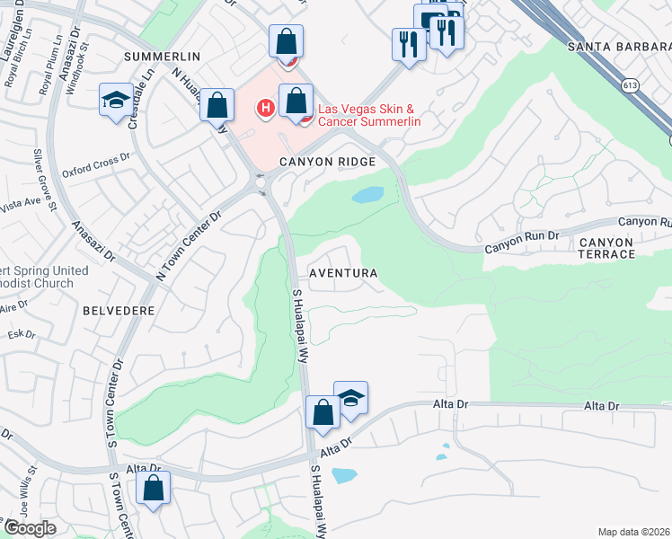 map of restaurants, bars, coffee shops, grocery stores, and more near 204 Valiente Street in Las Vegas