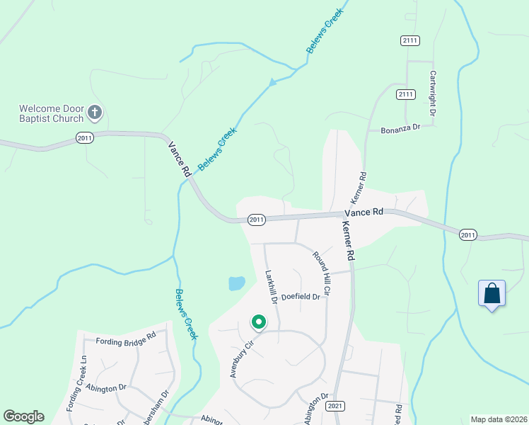 map of restaurants, bars, coffee shops, grocery stores, and more near 7065 Vance Road in Kernersville