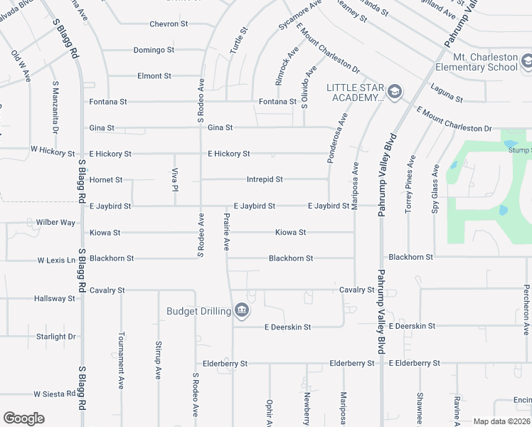 map of restaurants, bars, coffee shops, grocery stores, and more near 641 East Jaybird Street in Pahrump