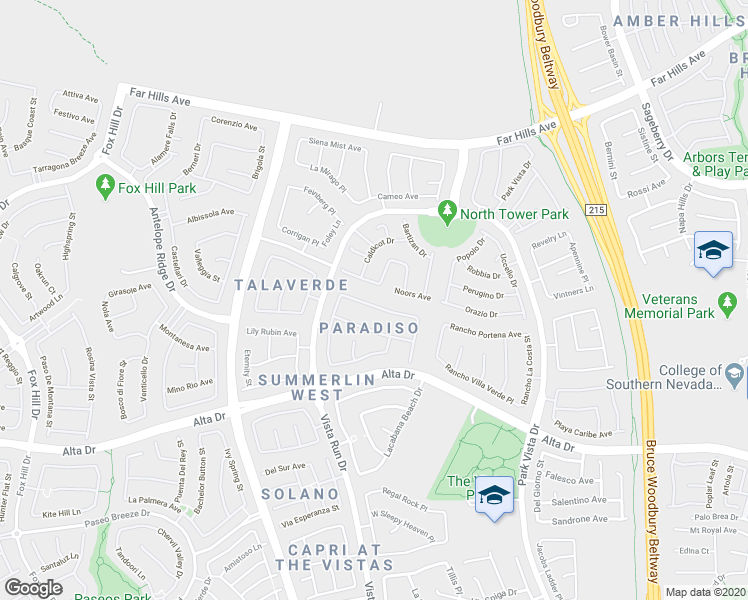 map of restaurants, bars, coffee shops, grocery stores, and more near 11536 White Cliffs Avenue in Las Vegas