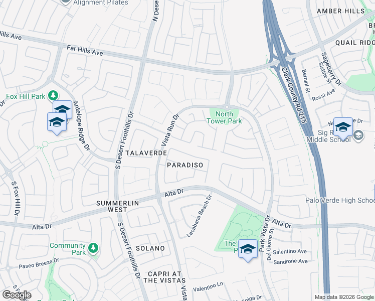 map of restaurants, bars, coffee shops, grocery stores, and more near 11536 White Cliffs Avenue in Las Vegas