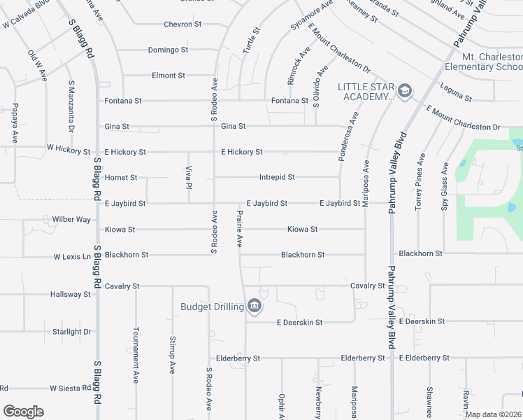 map of restaurants, bars, coffee shops, grocery stores, and more near 581 East Jaybird Street in Pahrump