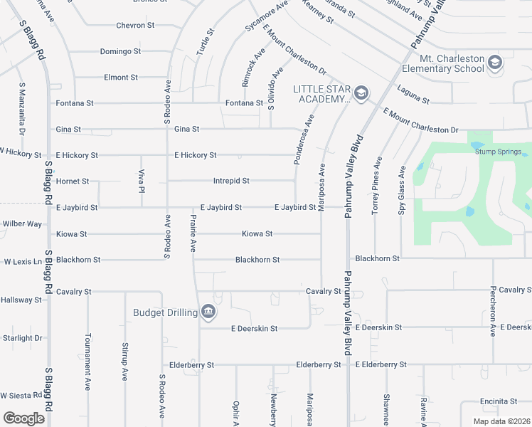 map of restaurants, bars, coffee shops, grocery stores, and more near 761 East Jaybird Street in Pahrump
