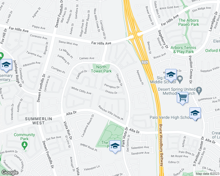 map of restaurants, bars, coffee shops, grocery stores, and more near 11409 Perugino Drive in Las Vegas