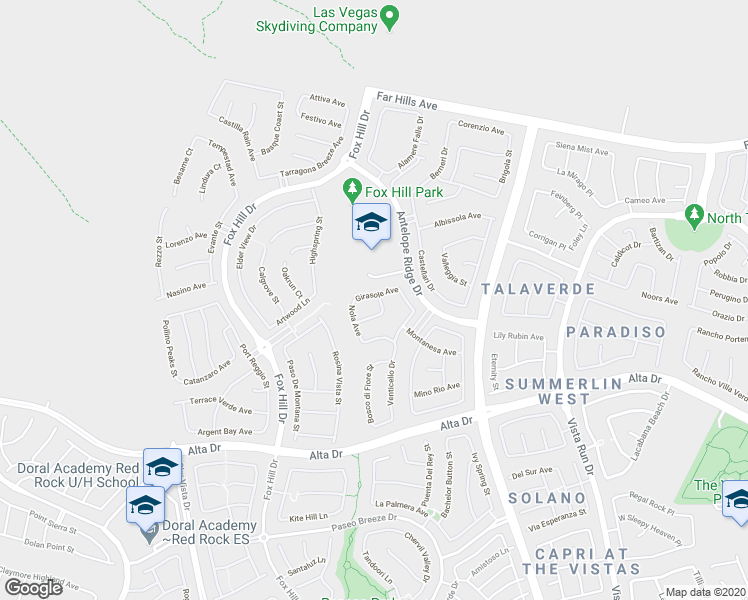 map of restaurants, bars, coffee shops, grocery stores, and more near 12007 Girasole Avenue in Las Vegas