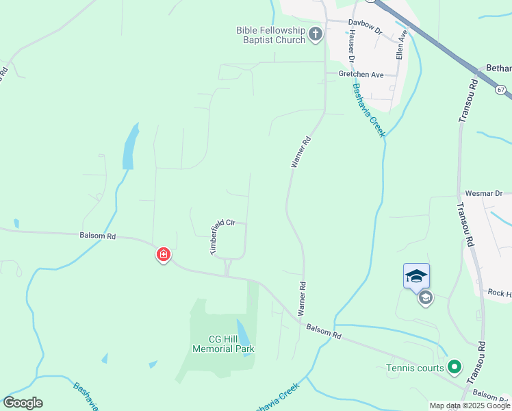 map of restaurants, bars, coffee shops, grocery stores, and more near 4443 Timberfield Drive in Pfafftown