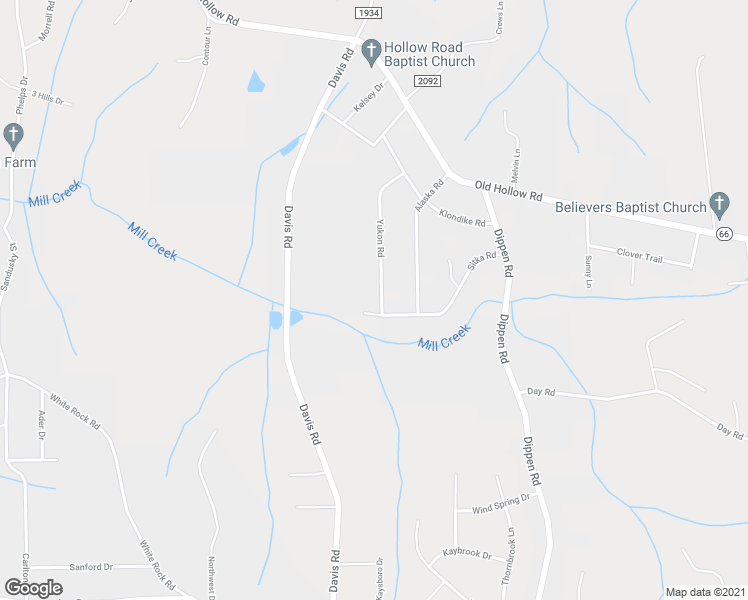 map of restaurants, bars, coffee shops, grocery stores, and more near 5110 Yukon Road in Walkertown