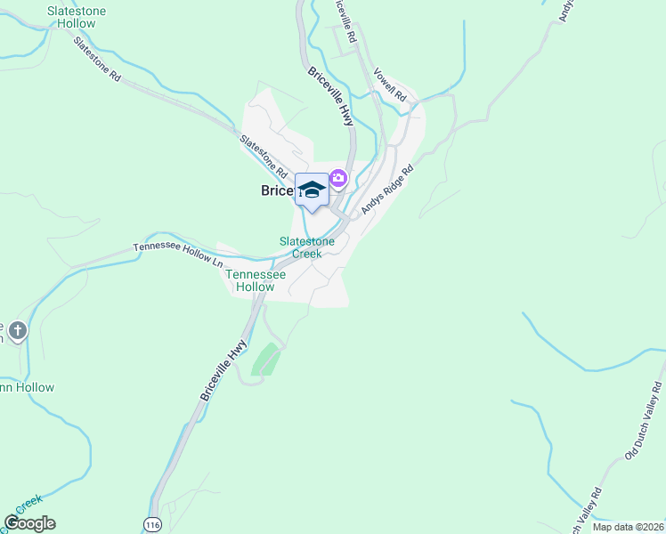 map of restaurants, bars, coffee shops, grocery stores, and more near 115 Peacock Lane in Briceville