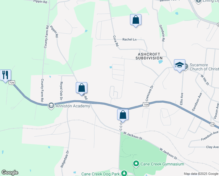 map of restaurants, bars, coffee shops, grocery stores, and more near 10 Broadway Avenue in Cookeville