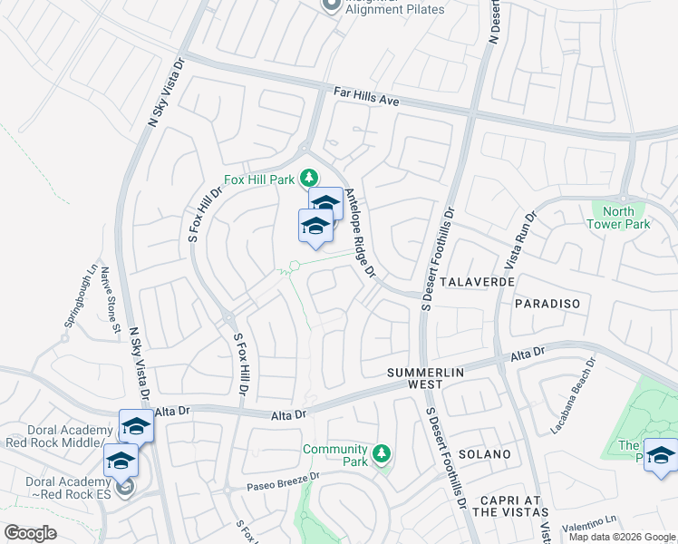 map of restaurants, bars, coffee shops, grocery stores, and more near 354 Granitico Street in Las Vegas