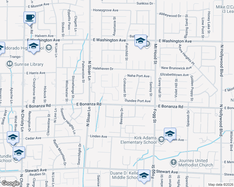 map of restaurants, bars, coffee shops, grocery stores, and more near 860 River Point Drive in Las Vegas