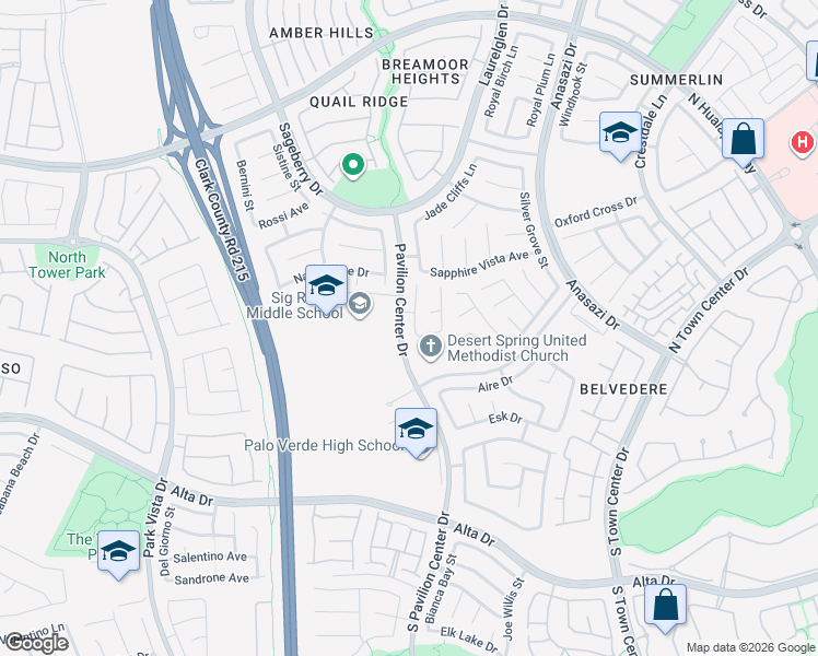 map of restaurants, bars, coffee shops, grocery stores, and more near 213 Silver Castle Street in Las Vegas