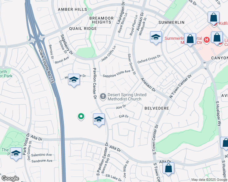 map of restaurants, bars, coffee shops, grocery stores, and more near 132 Clybourn Court in Las Vegas