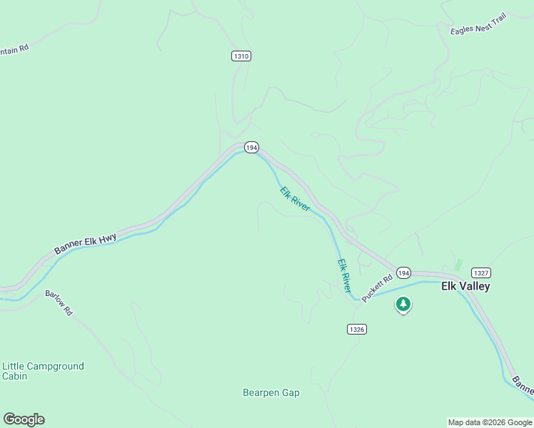 map of restaurants, bars, coffee shops, grocery stores, and more near 258-446 River Run Rd in Banner Elk