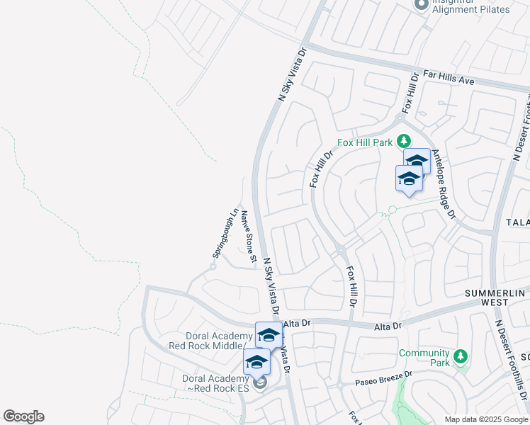 map of restaurants, bars, coffee shops, grocery stores, and more near 351 Rezzo Street in Las Vegas