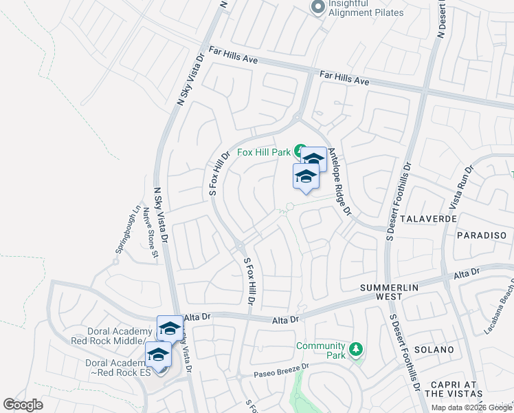 map of restaurants, bars, coffee shops, grocery stores, and more near 313 Oakrun Court in Las Vegas
