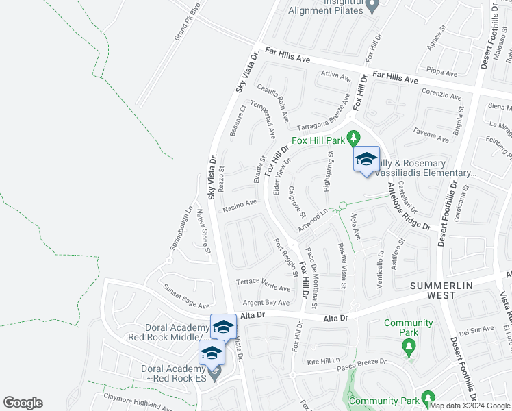 map of restaurants, bars, coffee shops, grocery stores, and more near 12217 Nasino Avenue in Las Vegas