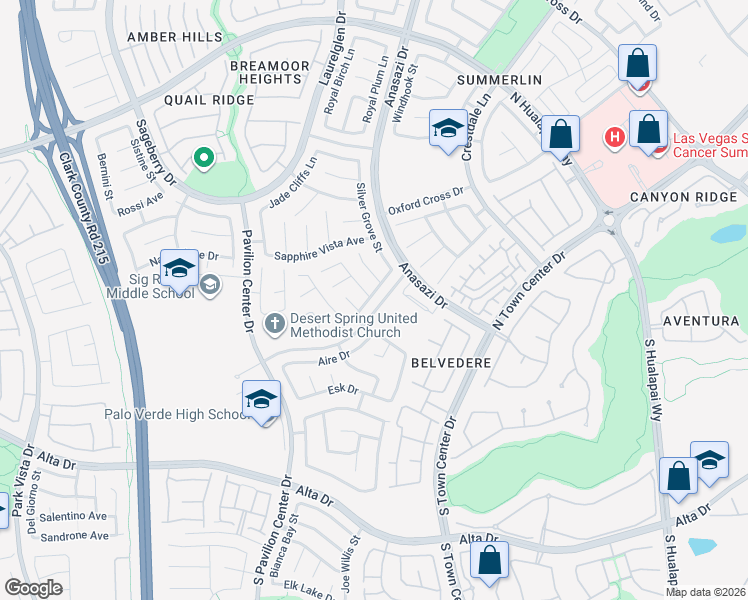 map of restaurants, bars, coffee shops, grocery stores, and more near 10637 Turquoise Valley Drive in Las Vegas