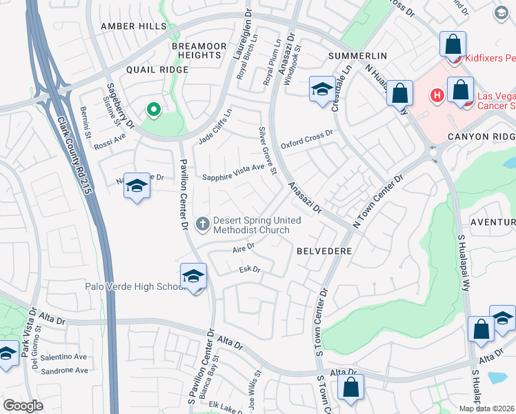 map of restaurants, bars, coffee shops, grocery stores, and more near 205 Depaul Court in Las Vegas
