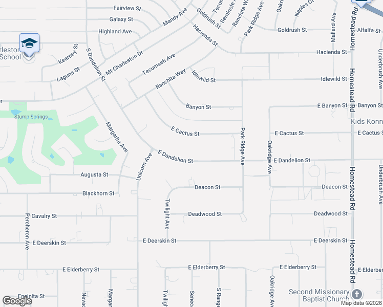 map of restaurants, bars, coffee shops, grocery stores, and more near 2240 East Dandelion Street in Pahrump