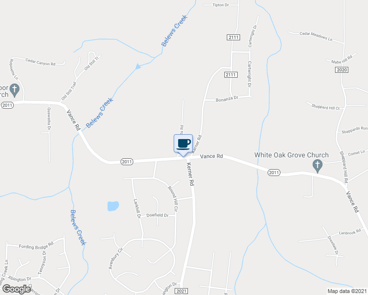 map of restaurants, bars, coffee shops, grocery stores, and more near 115 Kerner Knolls Road in Kernersville