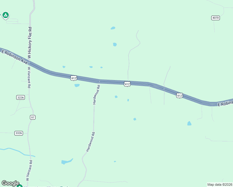 map of restaurants, bars, coffee shops, grocery stores, and more near 20896 Hardwood Road in Springdale