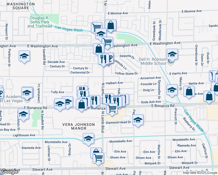 map of restaurants, bars, coffee shops, grocery stores, and more near 4405 Cool Valley Drive in Las Vegas