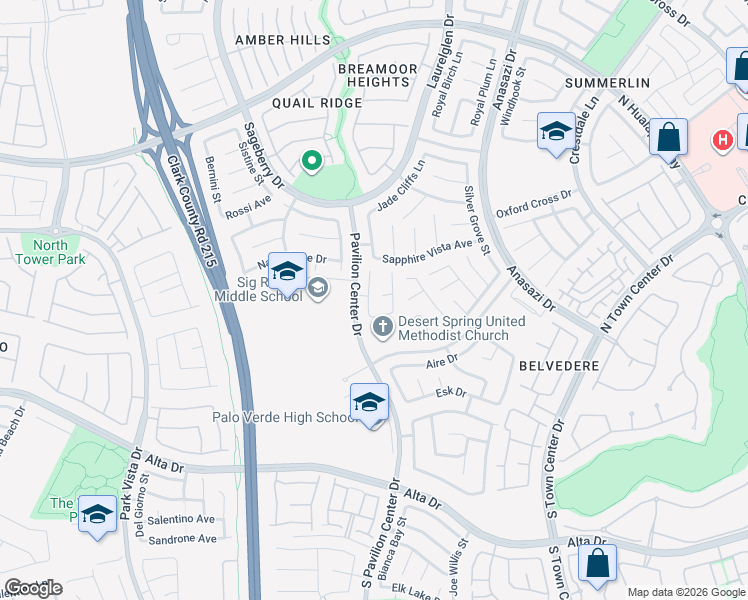 map of restaurants, bars, coffee shops, grocery stores, and more near 224 Silver Castle Street in Las Vegas