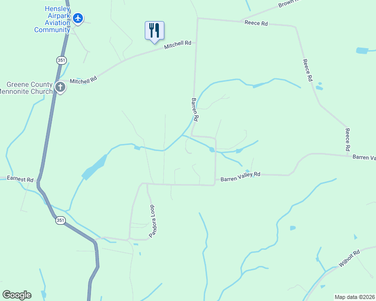 map of restaurants, bars, coffee shops, grocery stores, and more near 665 Barren Valley Road in Chuckey