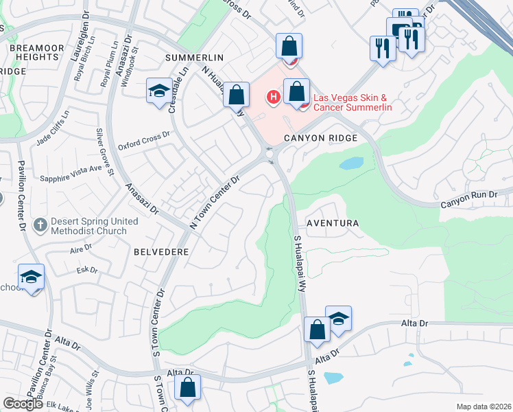 map of restaurants, bars, coffee shops, grocery stores, and more near 301 North Royal Ascot Drive in Las Vegas