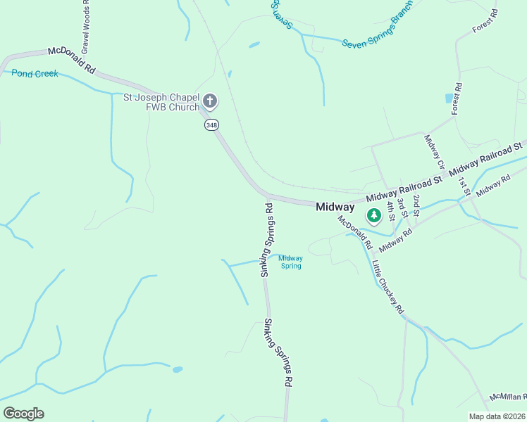 map of restaurants, bars, coffee shops, grocery stores, and more near 2-172 Sinking Springs Road in Greene