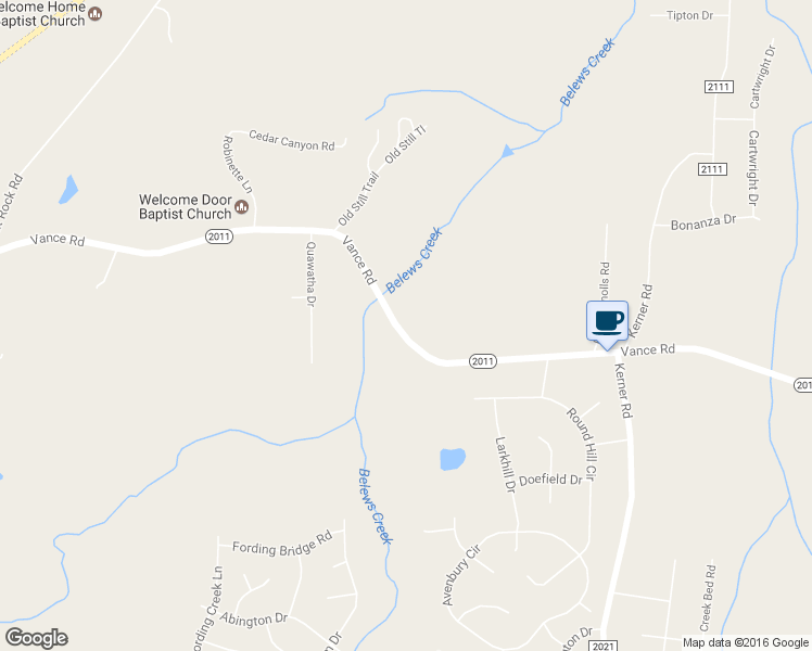 map of restaurants, bars, coffee shops, grocery stores, and more near 6960 Vance Road in Kernersville