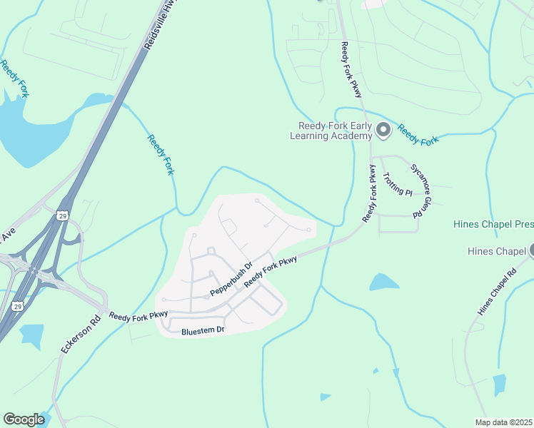 map of restaurants, bars, coffee shops, grocery stores, and more near 6103 Boxelder Cove in Greensboro