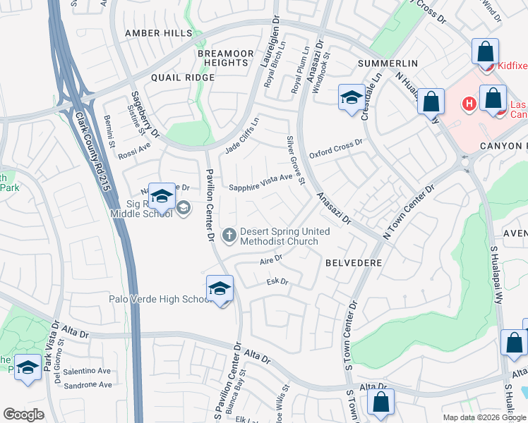 map of restaurants, bars, coffee shops, grocery stores, and more near in Las Vegas