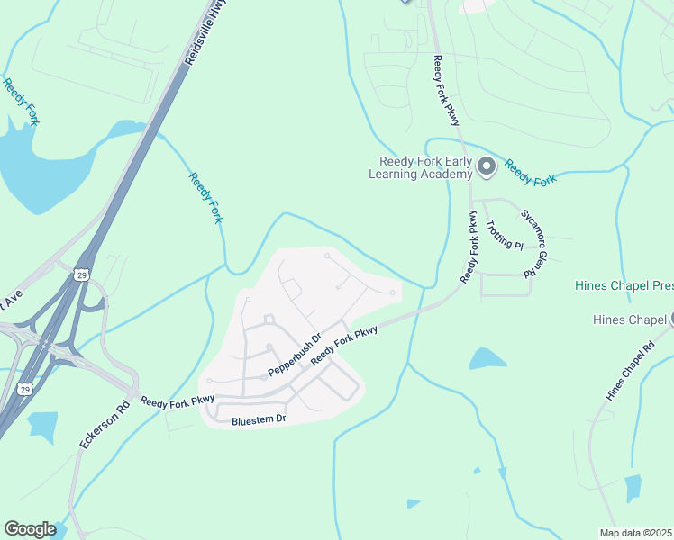 map of restaurants, bars, coffee shops, grocery stores, and more near 6103 Boxelder Cove in Greensboro