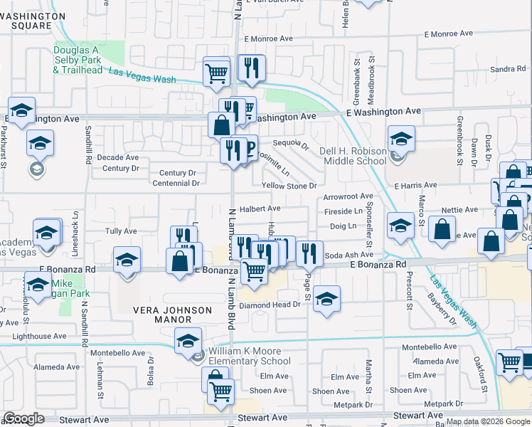 map of restaurants, bars, coffee shops, grocery stores, and more near 4469 Cool Valley Drive in Las Vegas