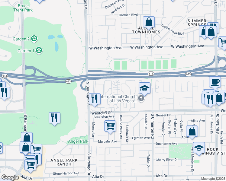 map of restaurants, bars, coffee shops, grocery stores, and more near 241 Lucky Star Street in Las Vegas