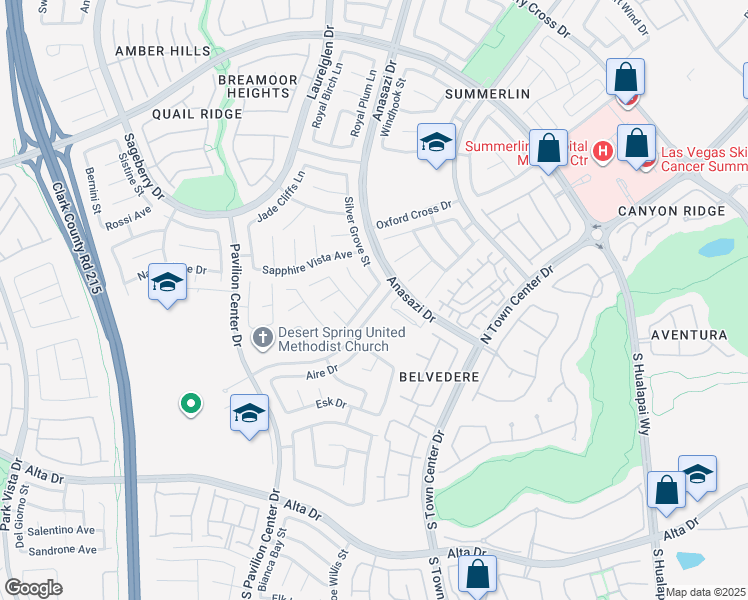 map of restaurants, bars, coffee shops, grocery stores, and more near 309 Silver Grove Street in Las Vegas