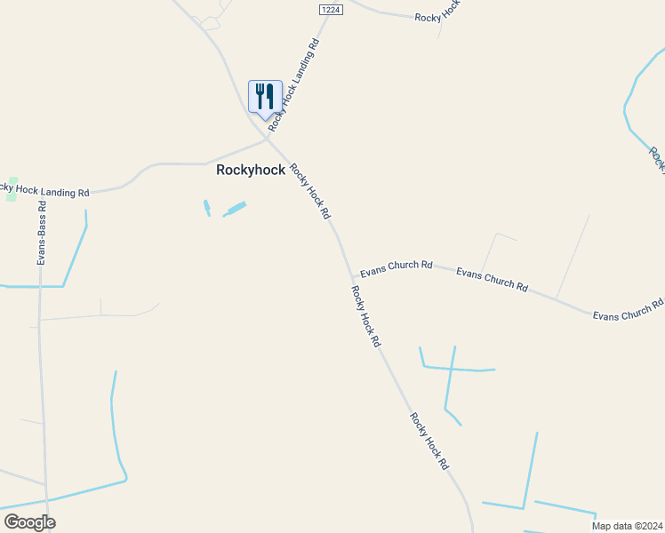 map of restaurants, bars, coffee shops, grocery stores, and more near 2649 Rocky Hock Road in Edenton