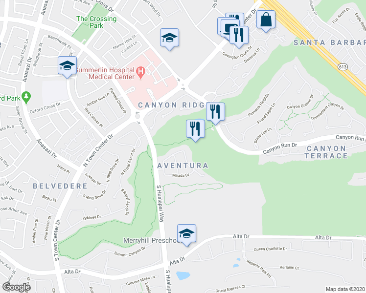 map of restaurants, bars, coffee shops, grocery stores, and more near 9900 Alegria Drive in Las Vegas