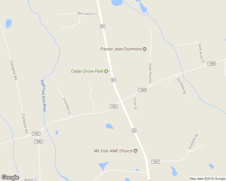 map of restaurants, bars, coffee shops, grocery stores, and more near 5620 North Carolina 86 in Hillsborough